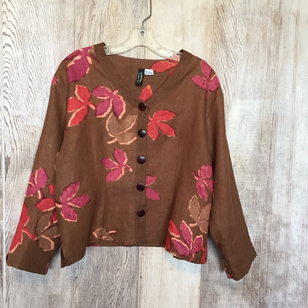 Winter Sun 100% Linen Hand Painted Jacket